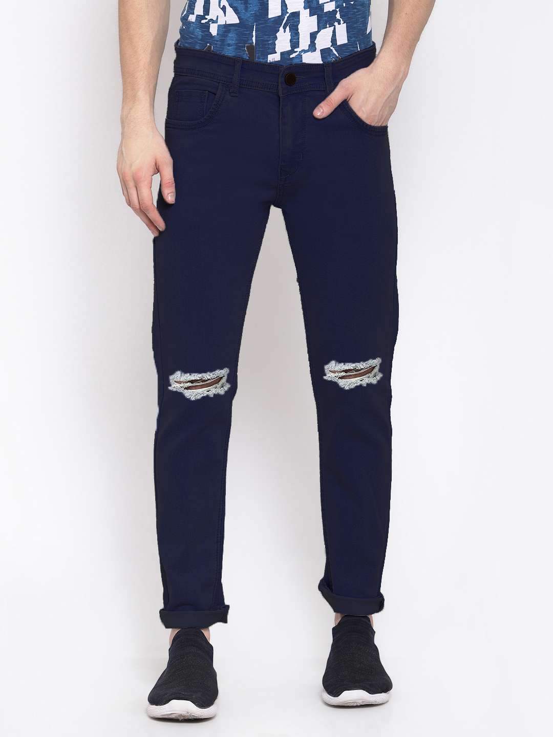 mens slim fit slash knee jeans