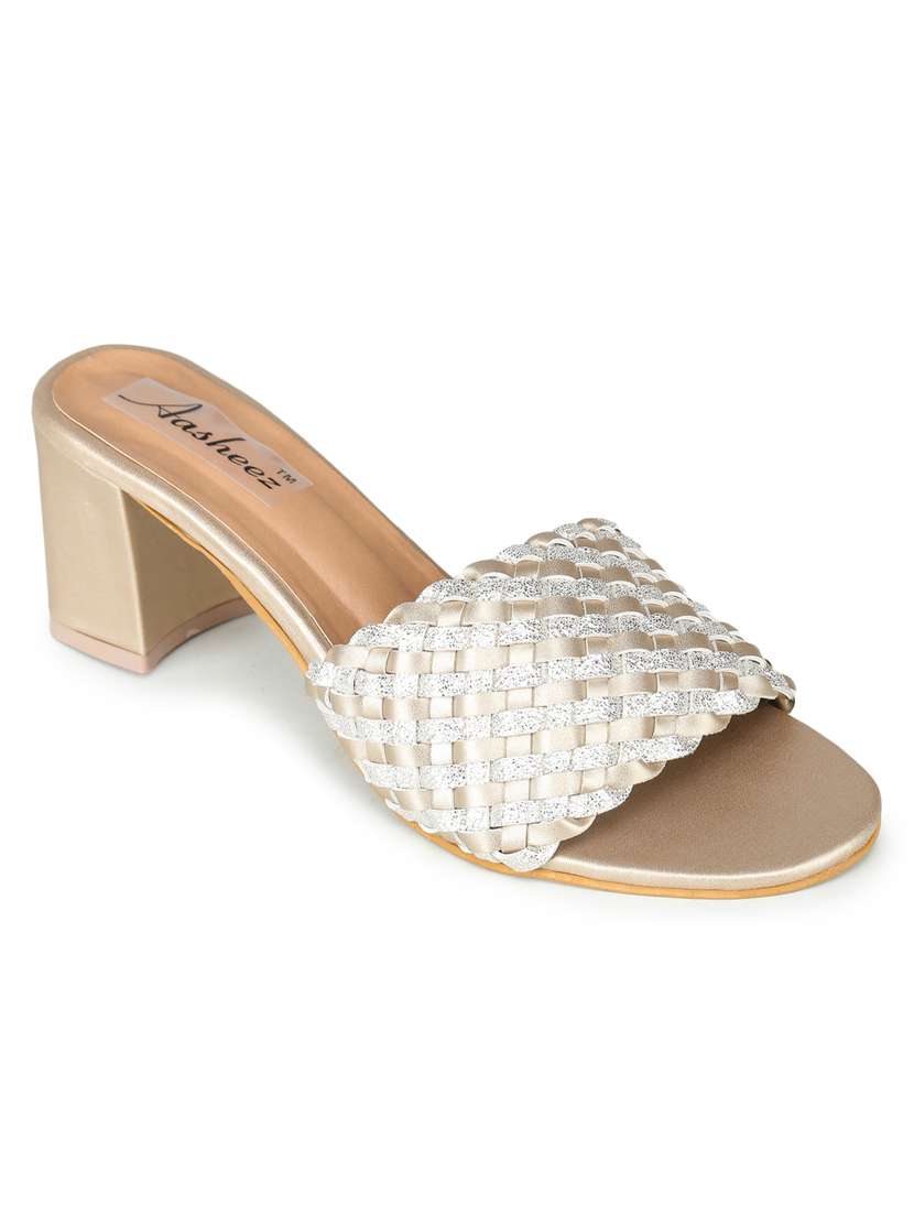 gold slip on sandal