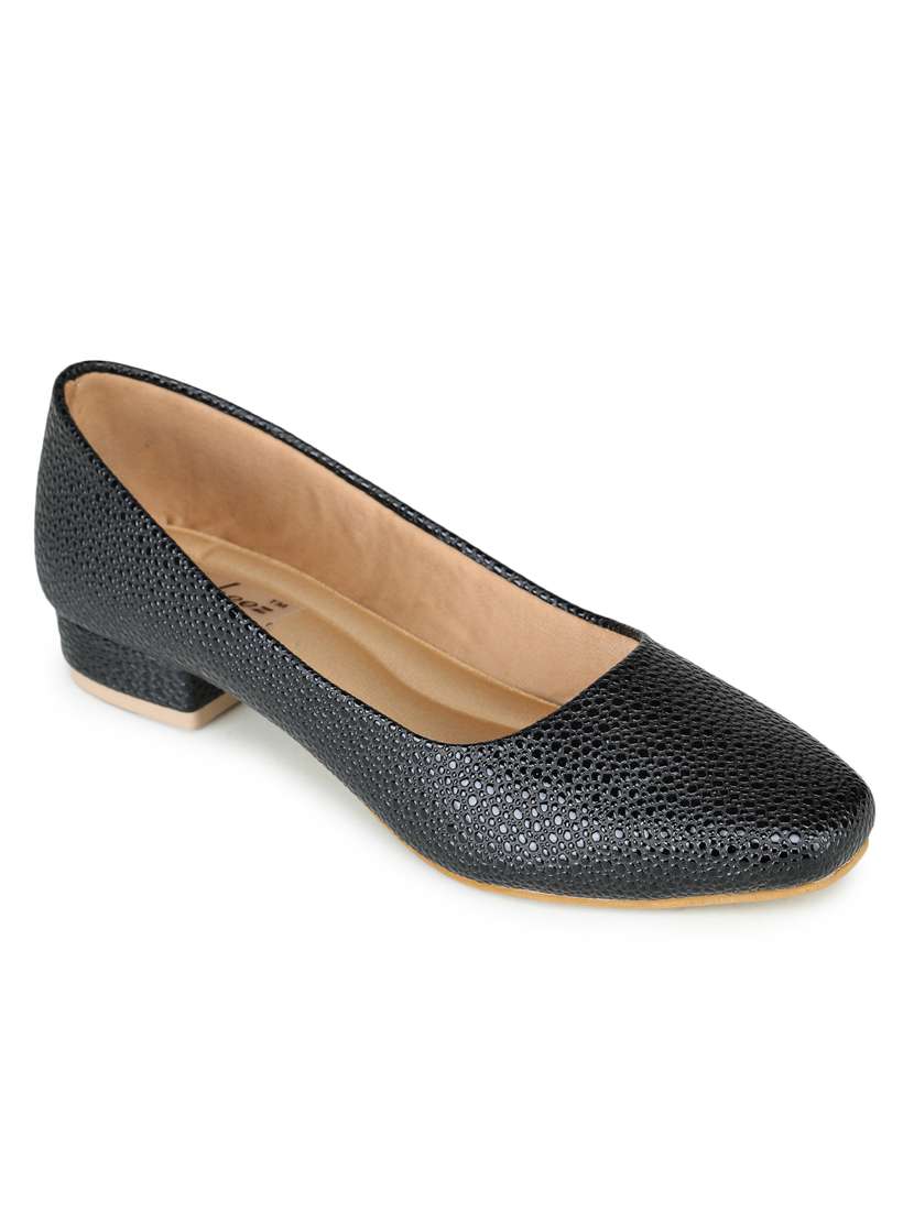 black leatherette slip on ballerina