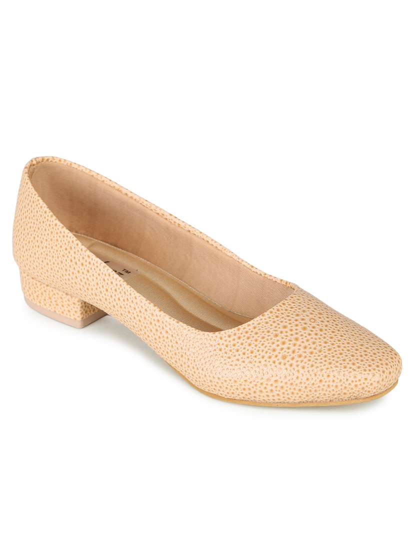 gold leatherette slip on ballerina