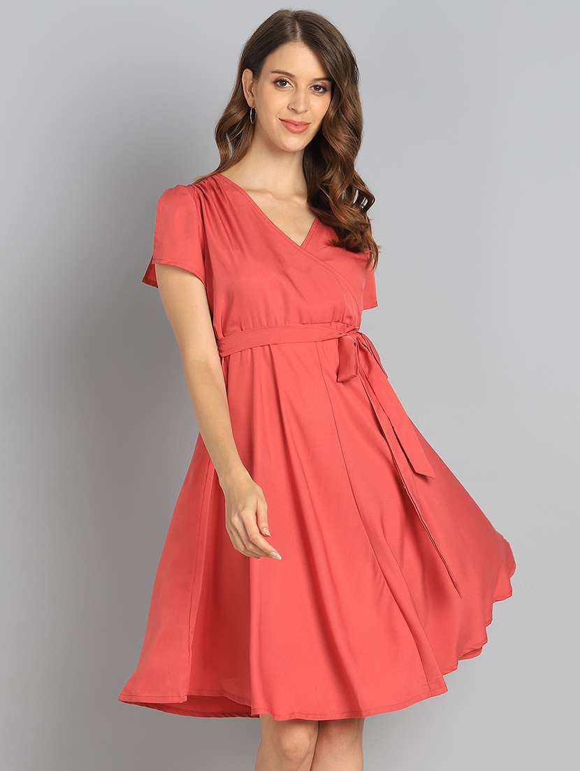 women's fit & flare solid dress