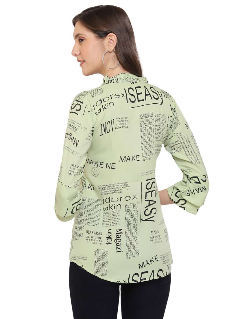 women's straight mandarin neck top - 17906273 -  Standard Image - 2