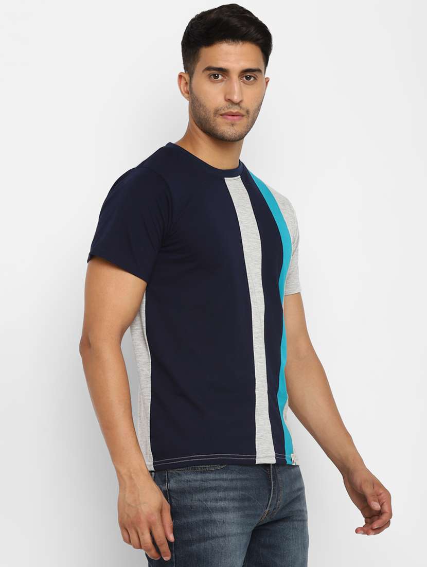 multi colored color block cut & sew t-shirt - 17906796 -  Standard Image - 2