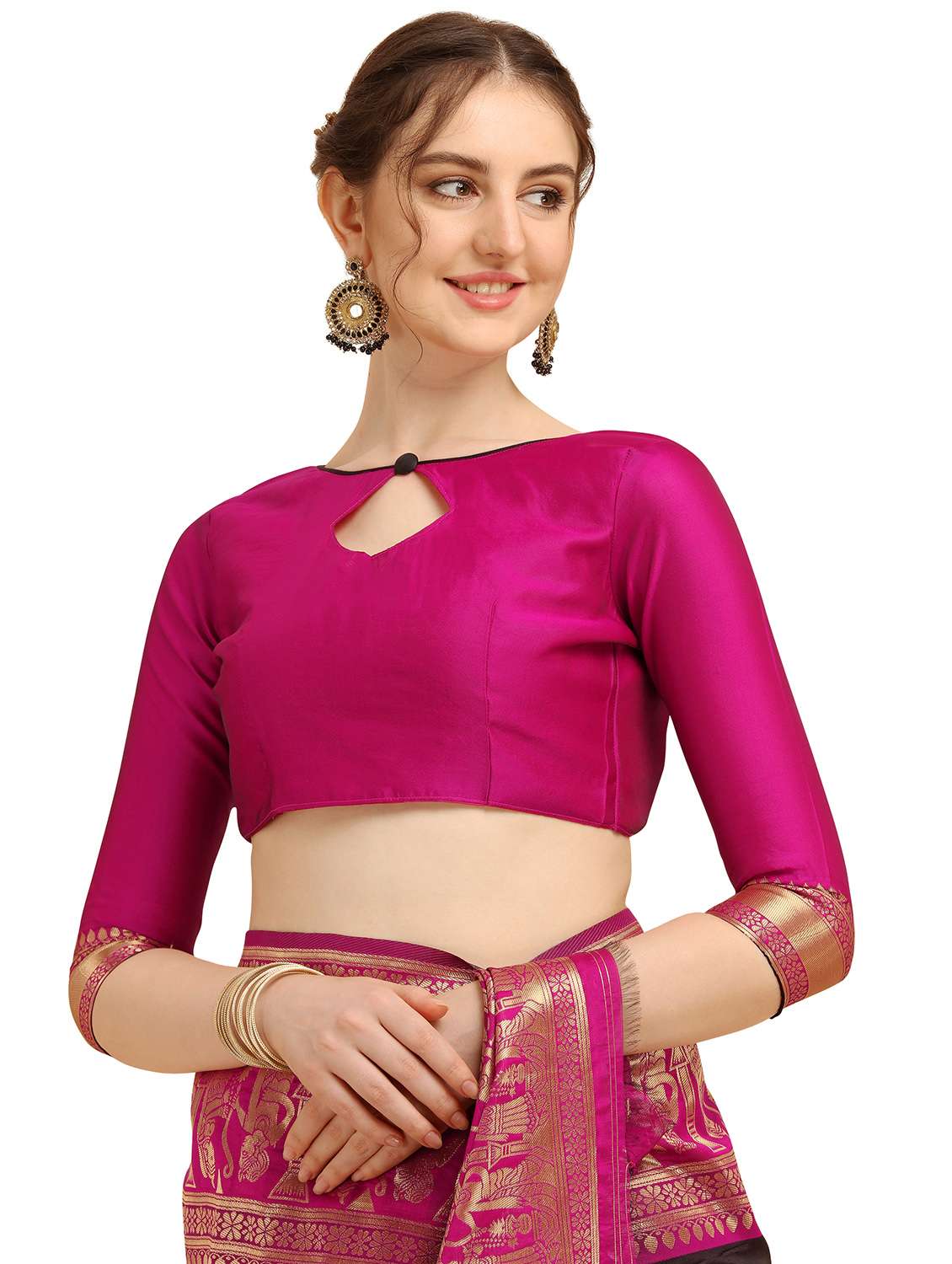 women's embroidered saree with blouse - 17908150 -  Standard Image - 2