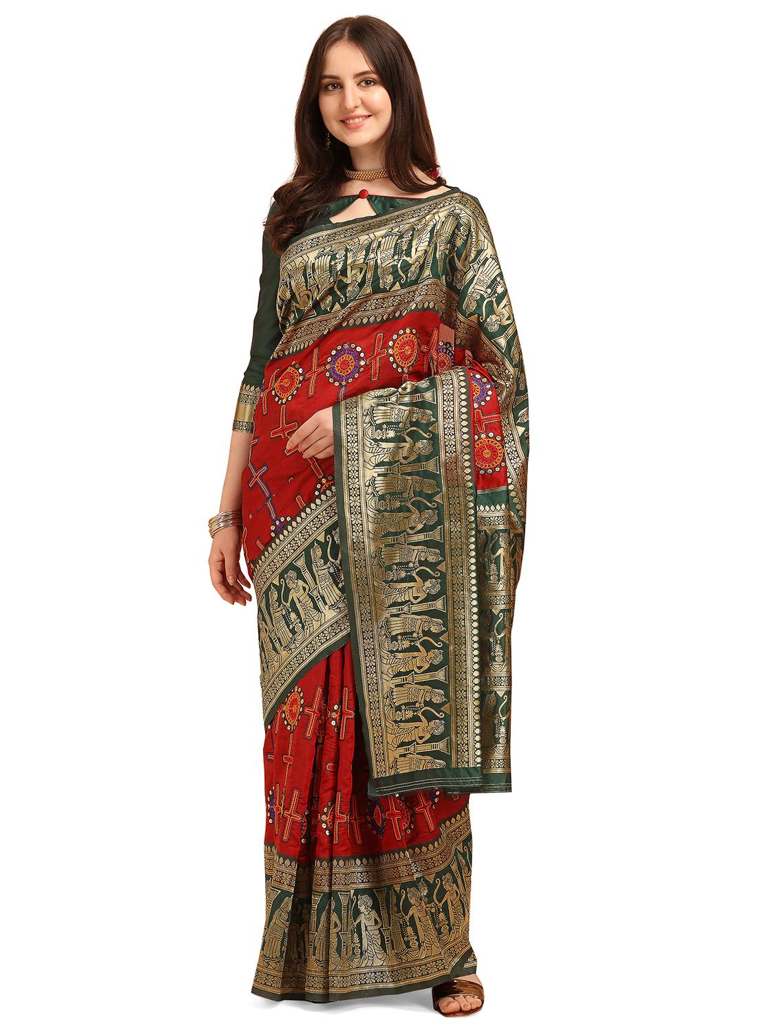women's embroidered saree with blouse - 17908152 -  Zoom Image - 0