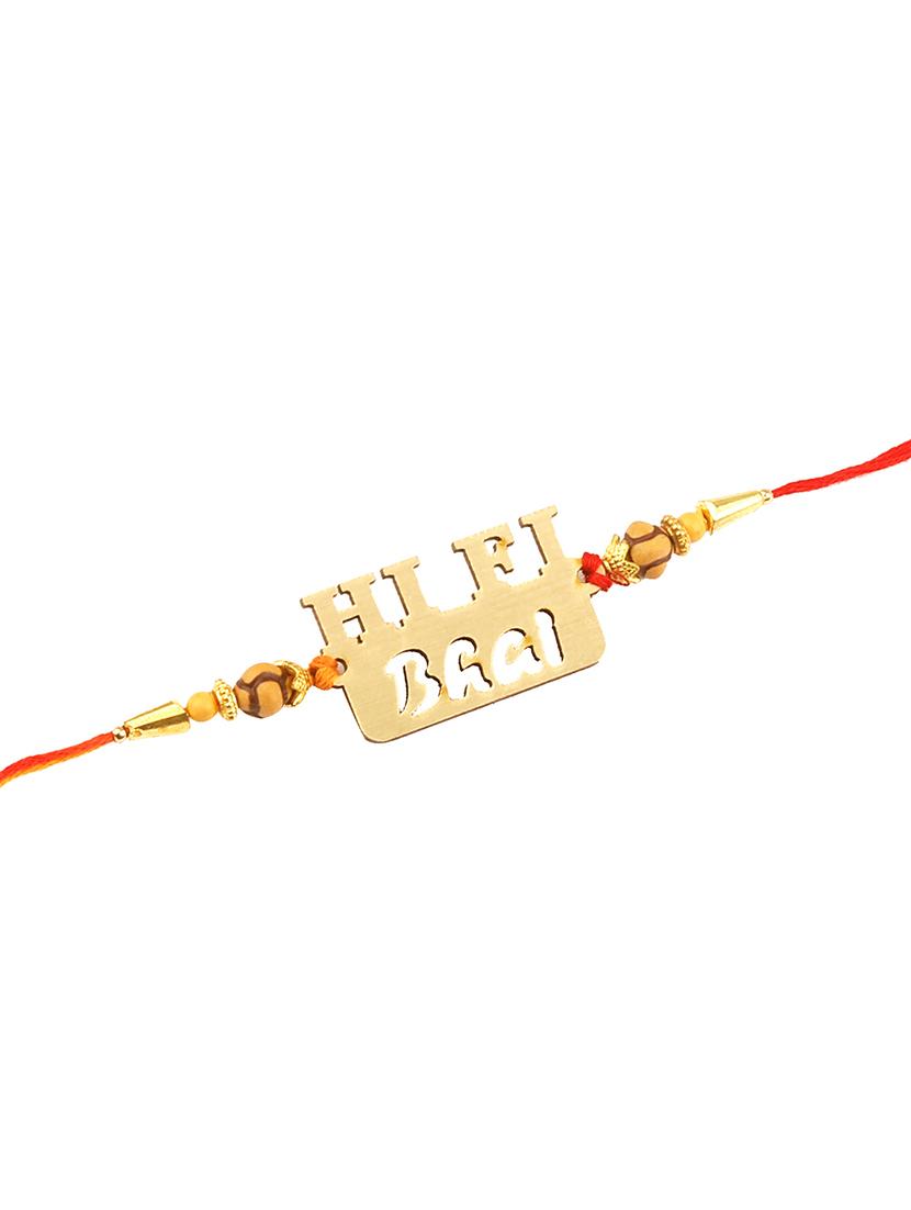 set of 2 thread rakhi with roli chawal and greeting card - 17909867 - Standard Image - 2