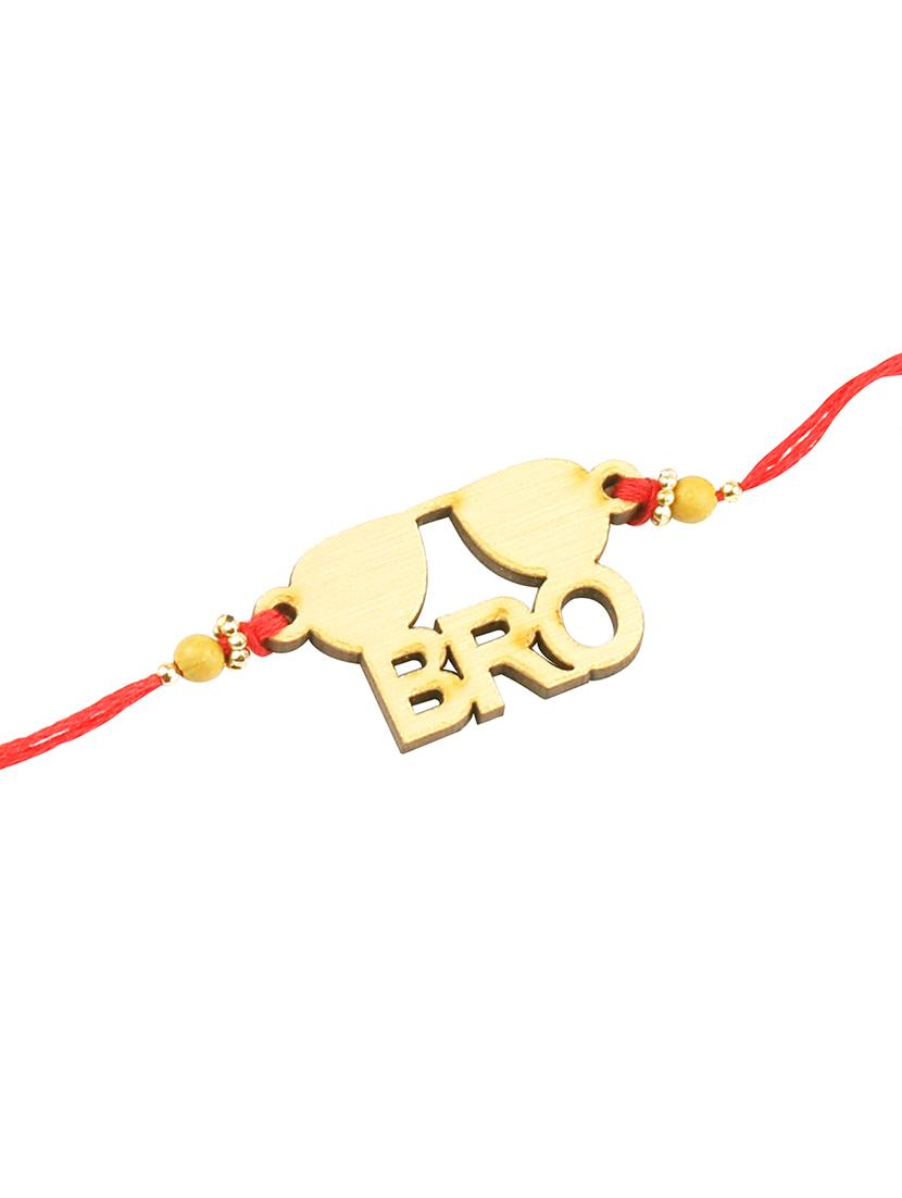 set of 2 thread rakhi with roli chawal and greeting card - 17909877 - Standard Image - 2