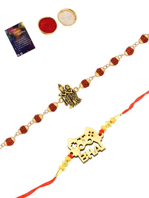 pack of 2 rakhi set with roli chawal & greeting card - 17909991 -  Standard Image - 0