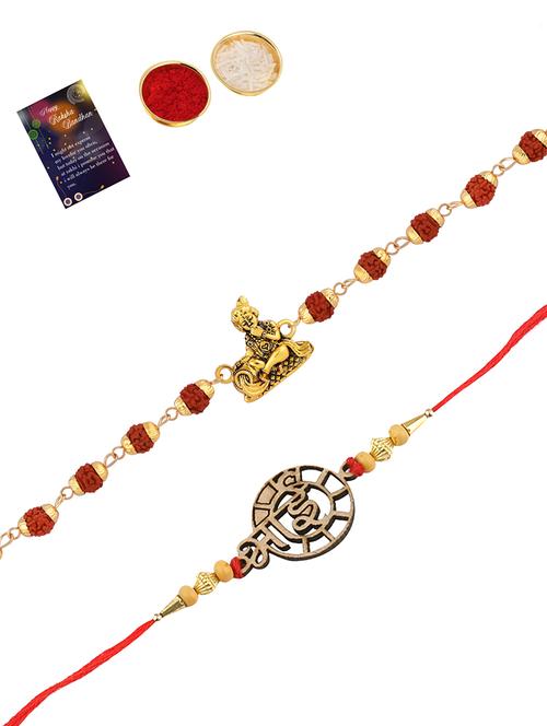 pack of 2 rakhi set with roli chawal & greeting card - 17910001 - Standard Image - 0