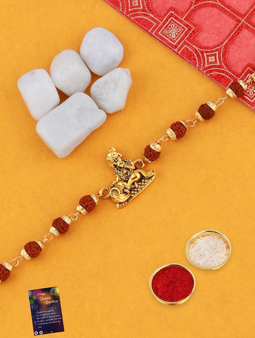 pack of 2 rakhi set with roli chawal & greeting card - 17910001 - Standard Image - 2
