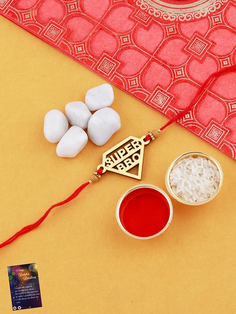 pack of 2 rakhi set with roli chawal & greeting card - 17910003 - Standard Image - 2