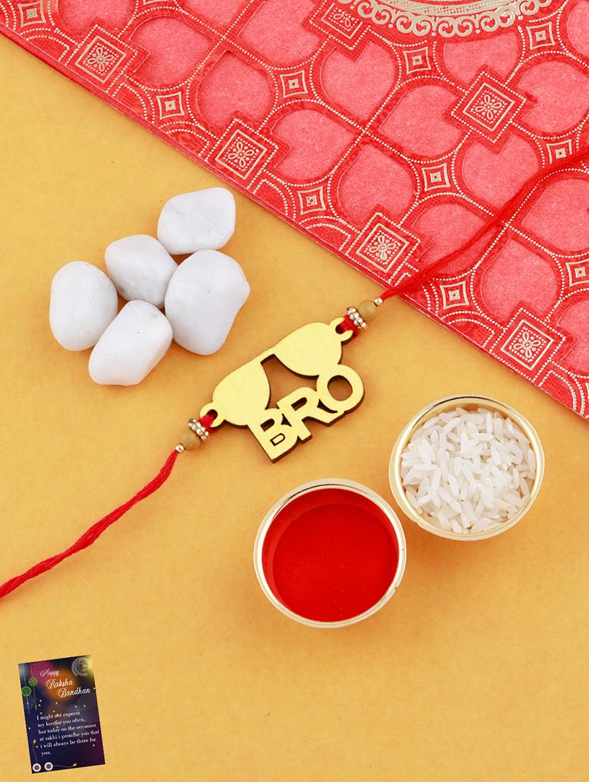 pack of 2 rakhi with roli chawal & greeting card - 17910029 - Standard Image - 2