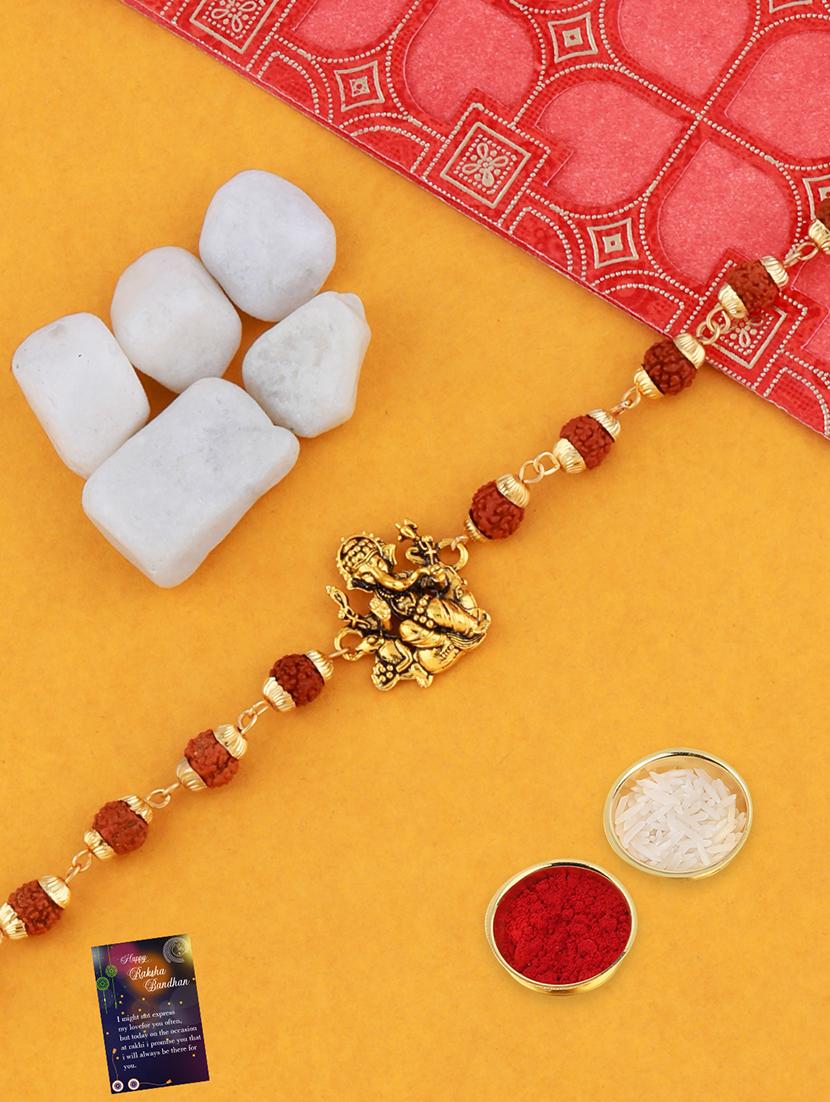 pack of 2 rakhi with roli chawal & greeting card - 17910050 - Standard Image - 2