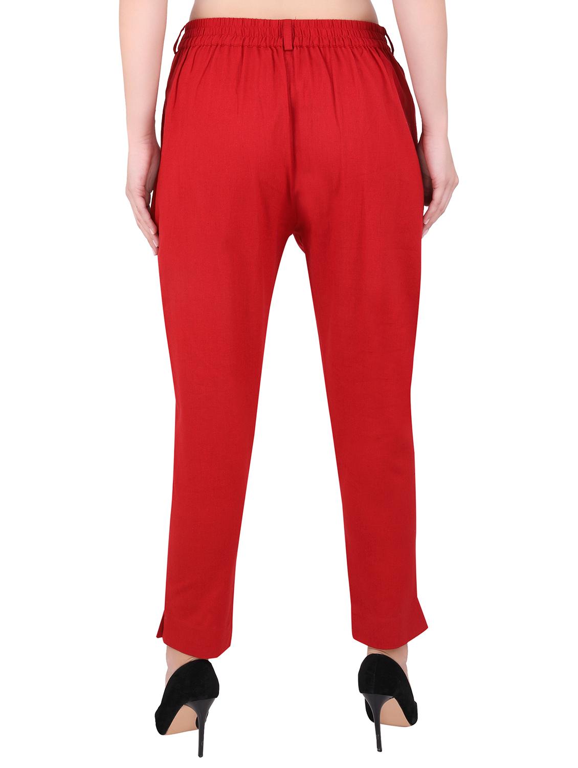 women solids ankle length cigarette pants - 17910572 - Standard Image - 2