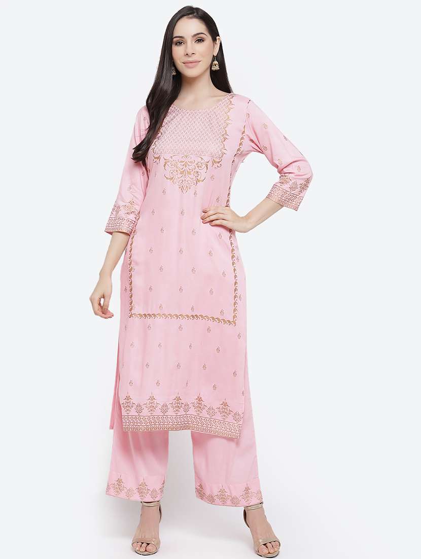 foil print kurta palazzo set