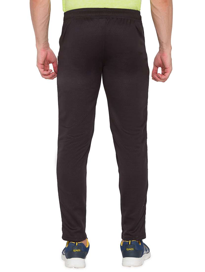 black solid full length track pant - 17911117 - Standard Image - 2