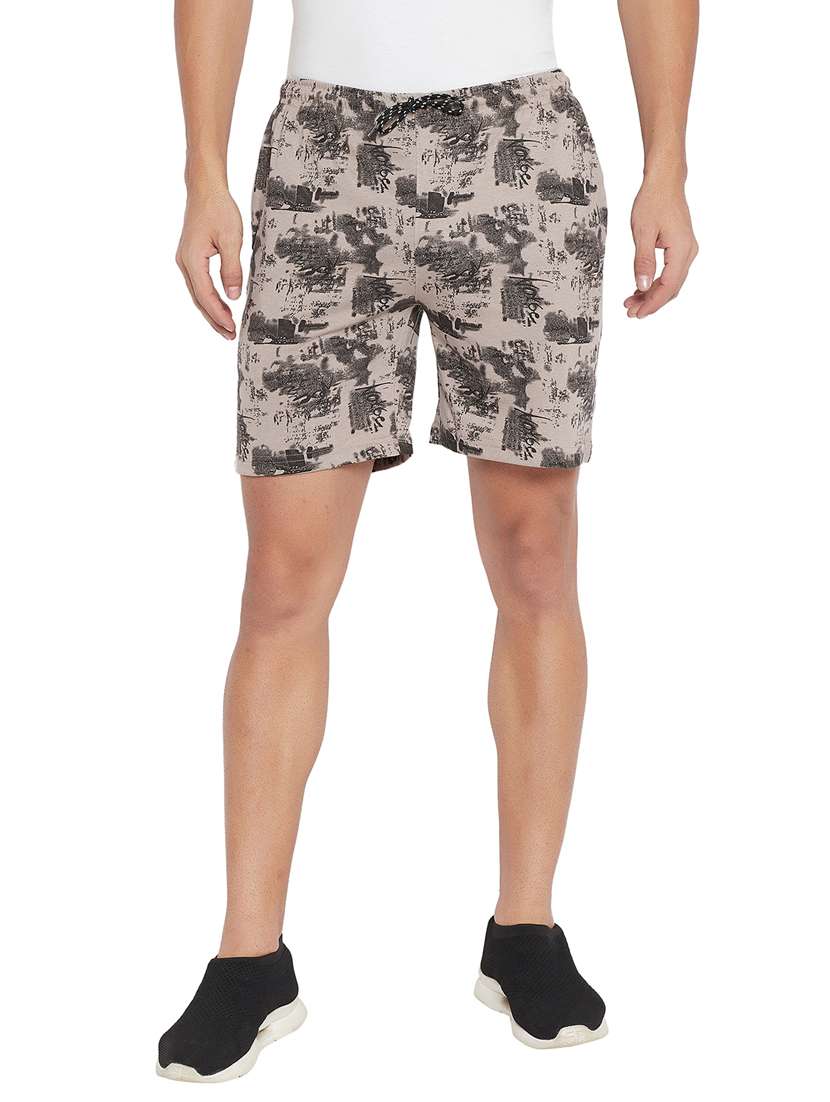 grey printed bermuda shorts