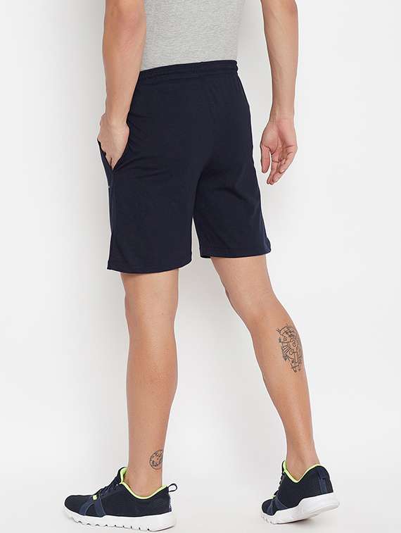 navy blue solid shorts - 17911264 - Standard Image - 2