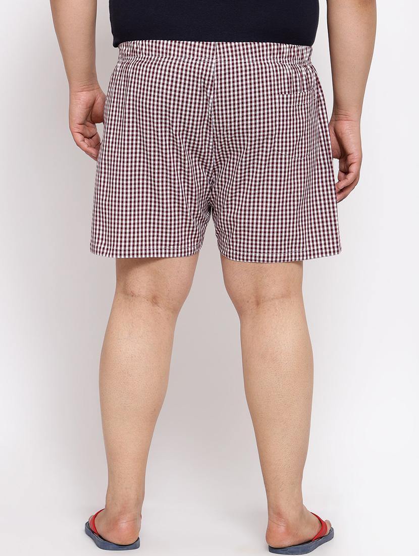 plus size maroon checkered boxer - 17911380 - Standard Image - 2