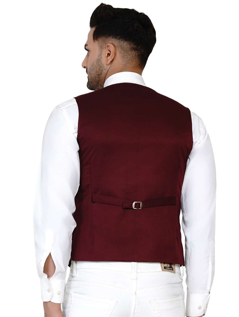 red solid classic waist coat - 17911800 -  Standard Image - 2