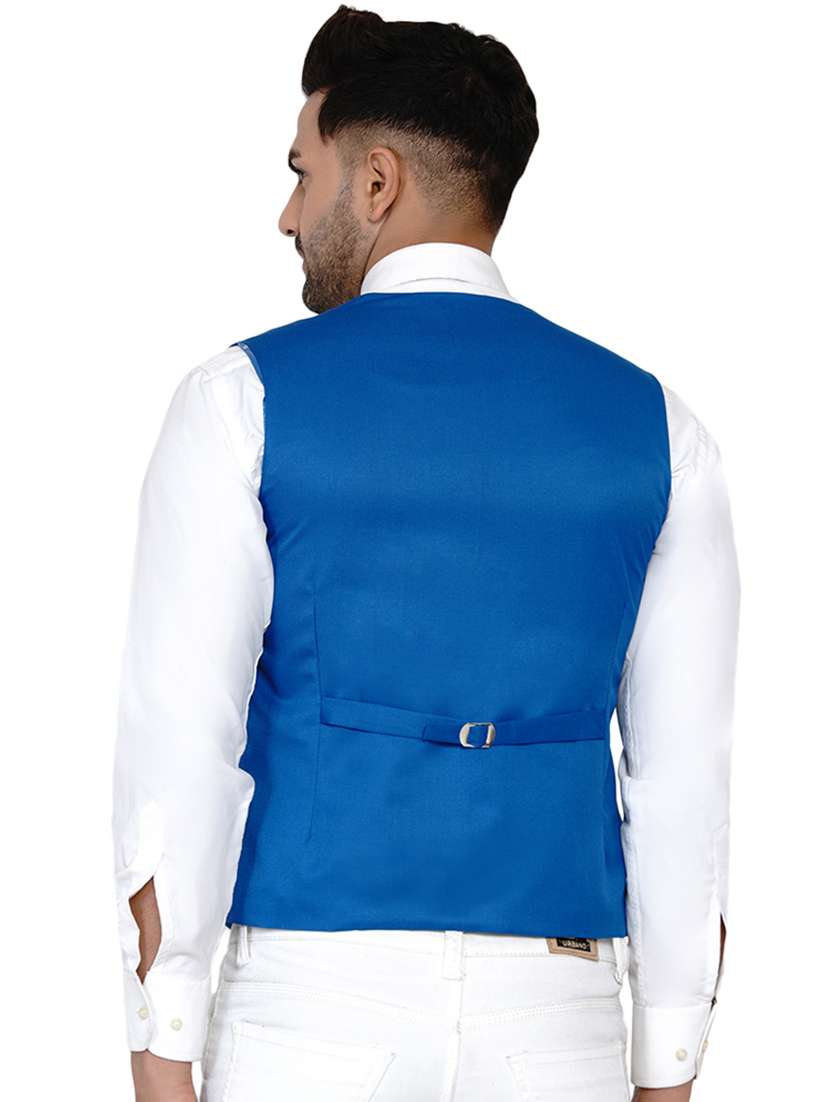 blue solid classic waist coat - 17911804 -  Standard Image - 2