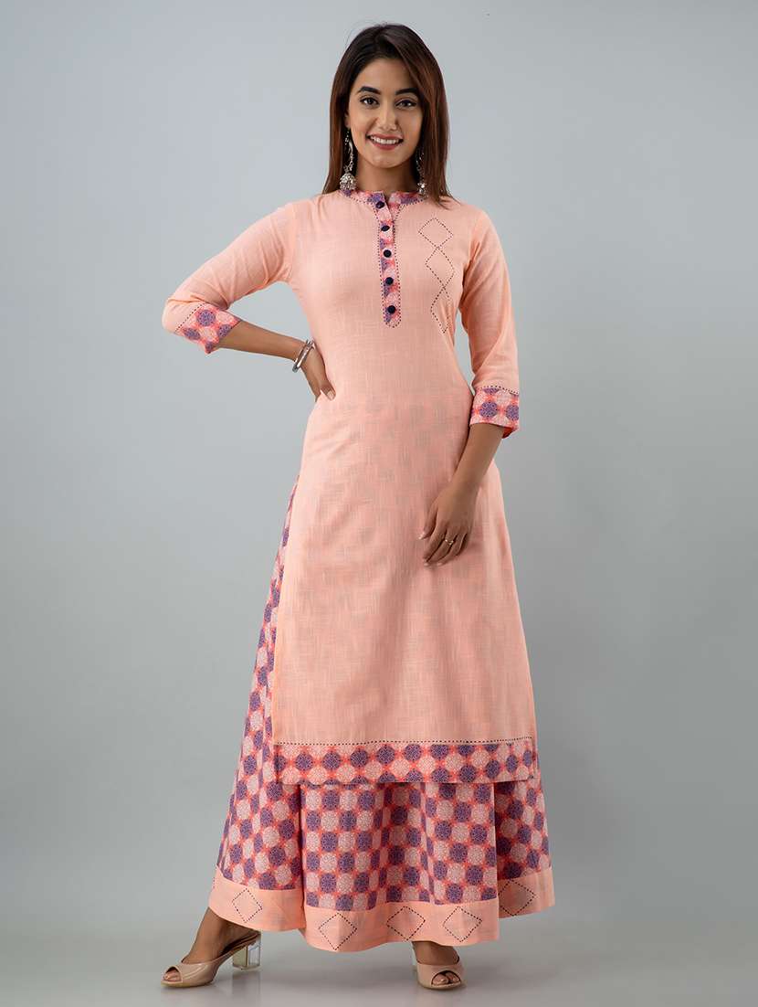 printed kurta skirt set