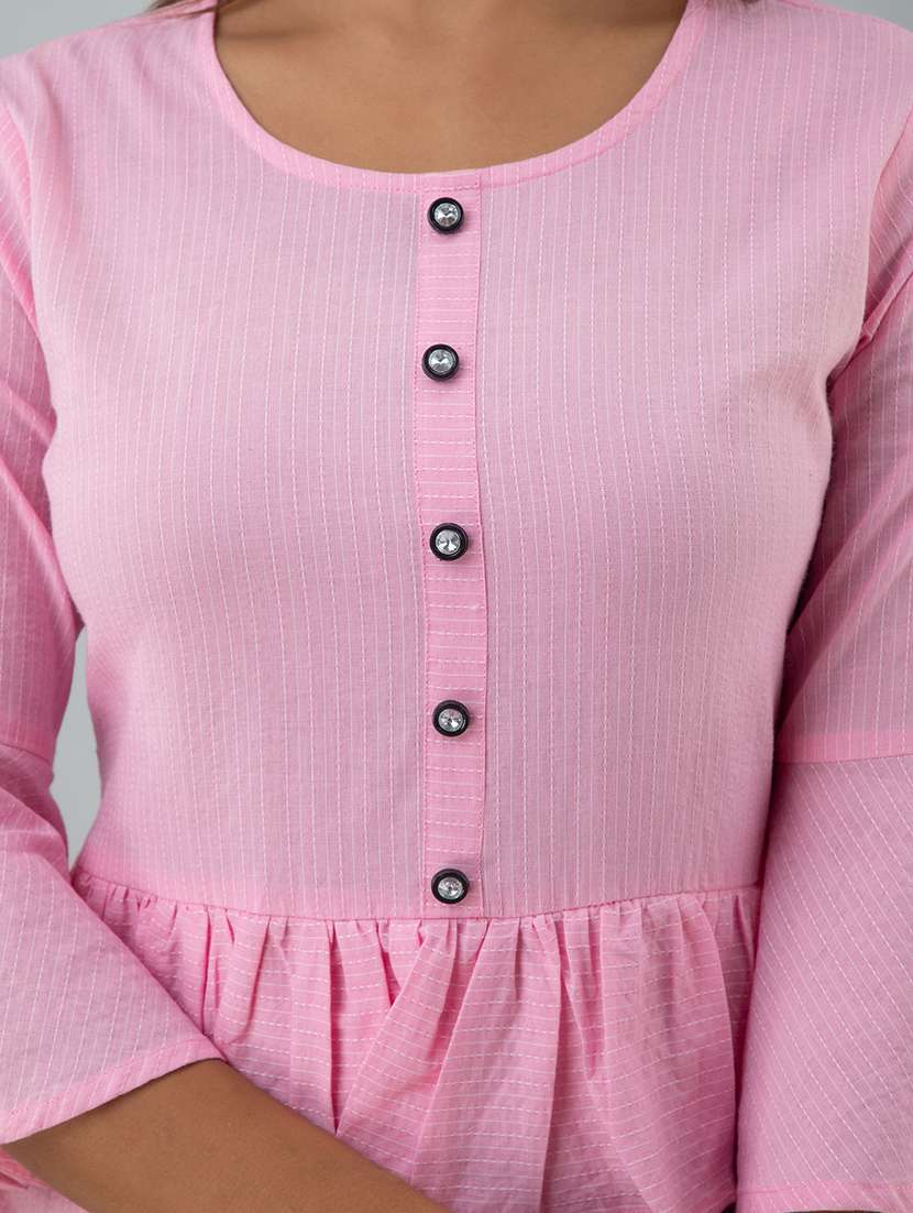 Women's Ruffle Round Neck Top