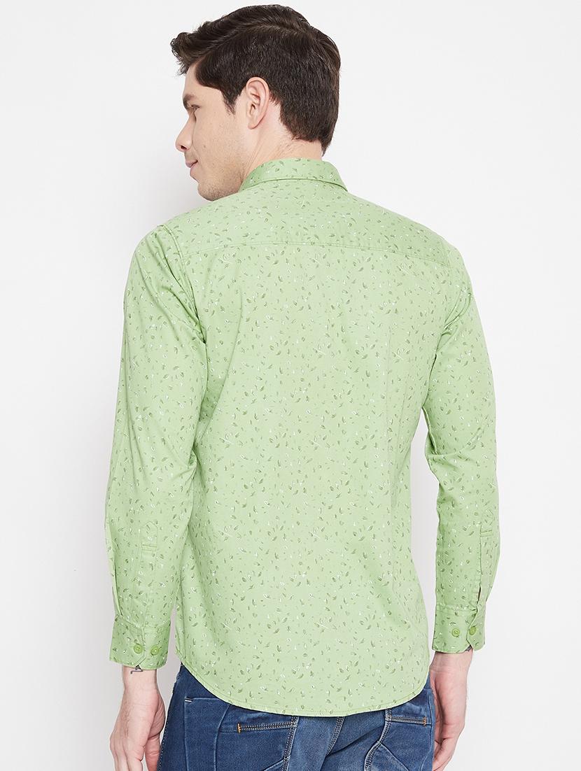 green printed casual shirt - 17912150 - Standard Image - 2