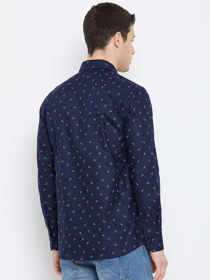 navy blue printed casual shirt - 17912156 -  Standard Image - 2