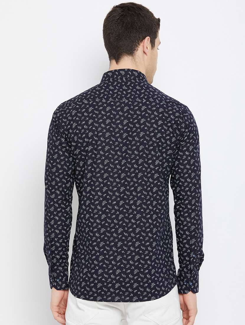 navy blue printed casual shirt - 17912160 - Standard Image - 2