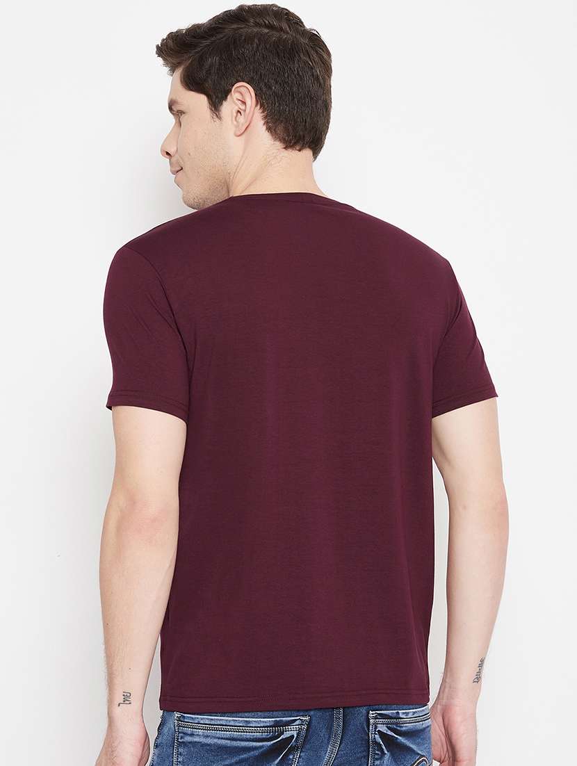 maroon printed t-shirt - 17912169 - Standard Image - 2