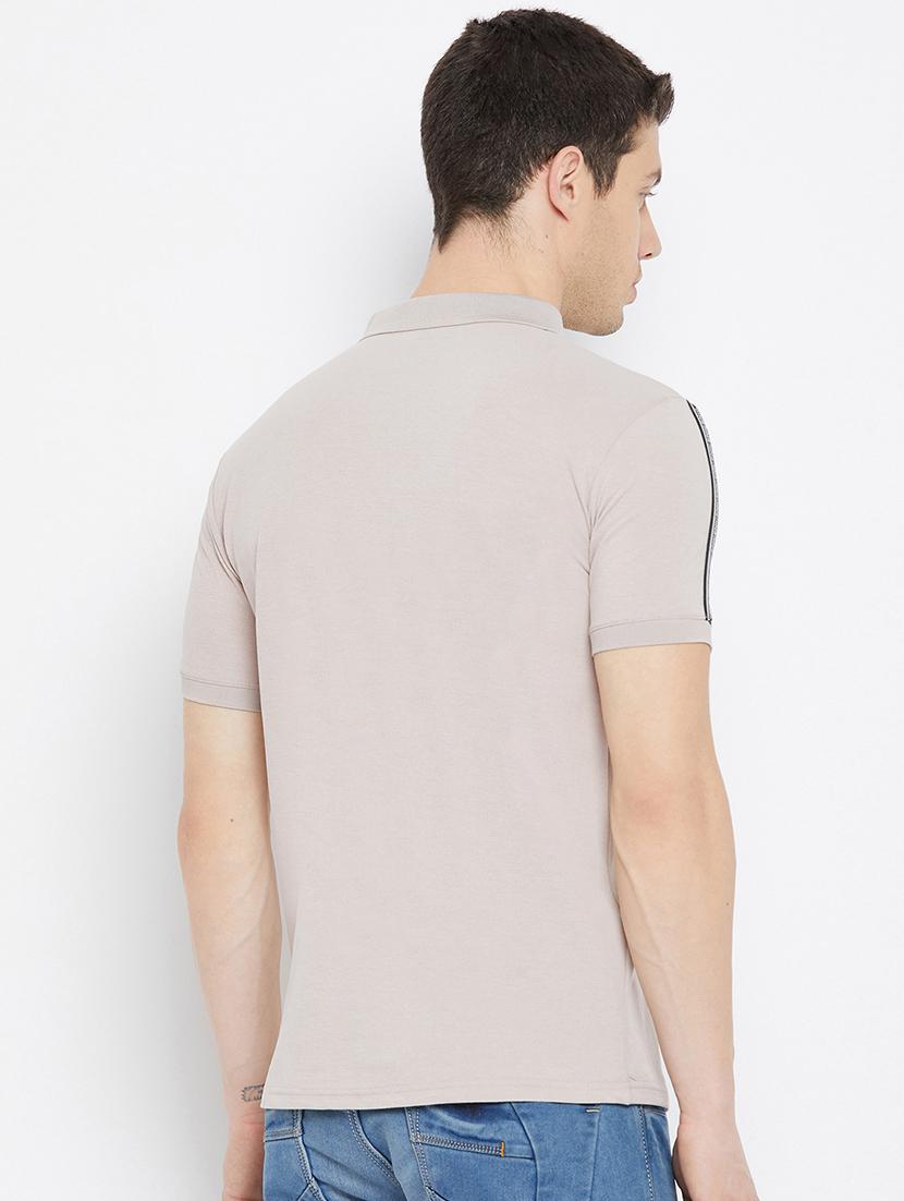 grey taped polo t-shirt - 17912185 - Standard Image - 2