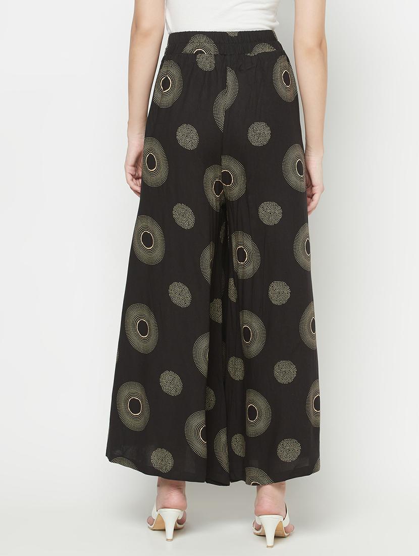 tie front printed flared palazzo - 17913159 - Standard Image - 2