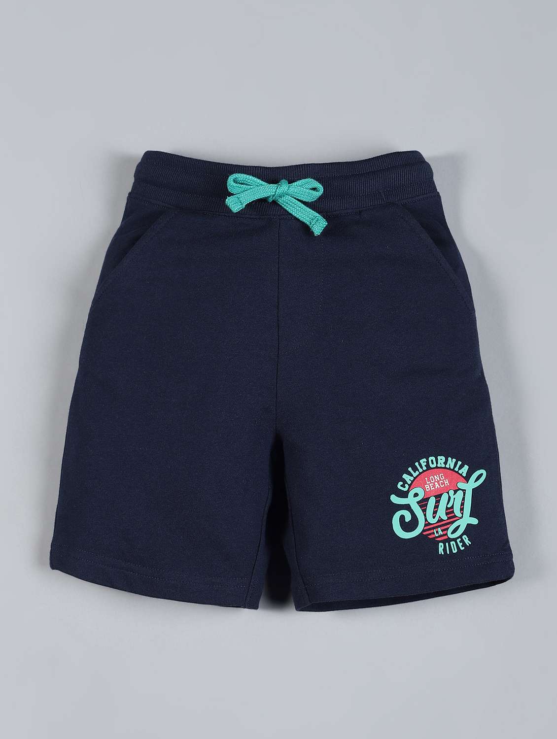navy blue solid short