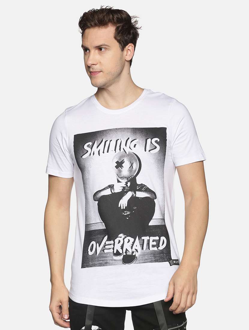 men printed short sleeves t-shirt