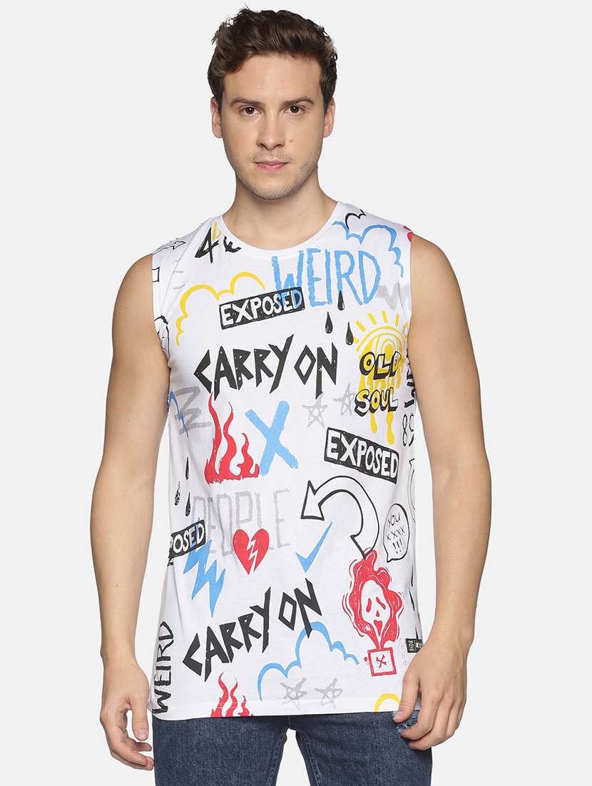 white printed t-shirt