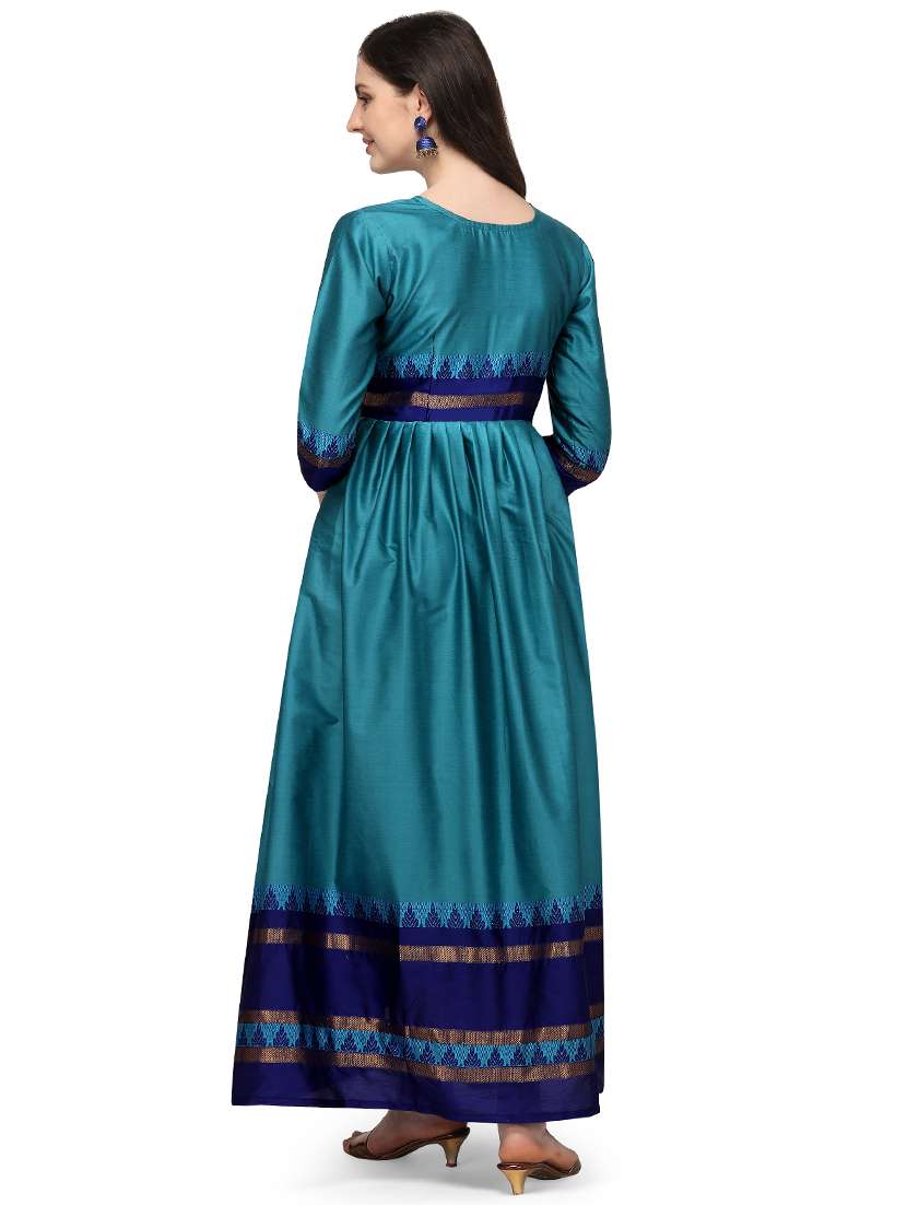 zari work a-line gown - 17916764 - Standard Image - 2
