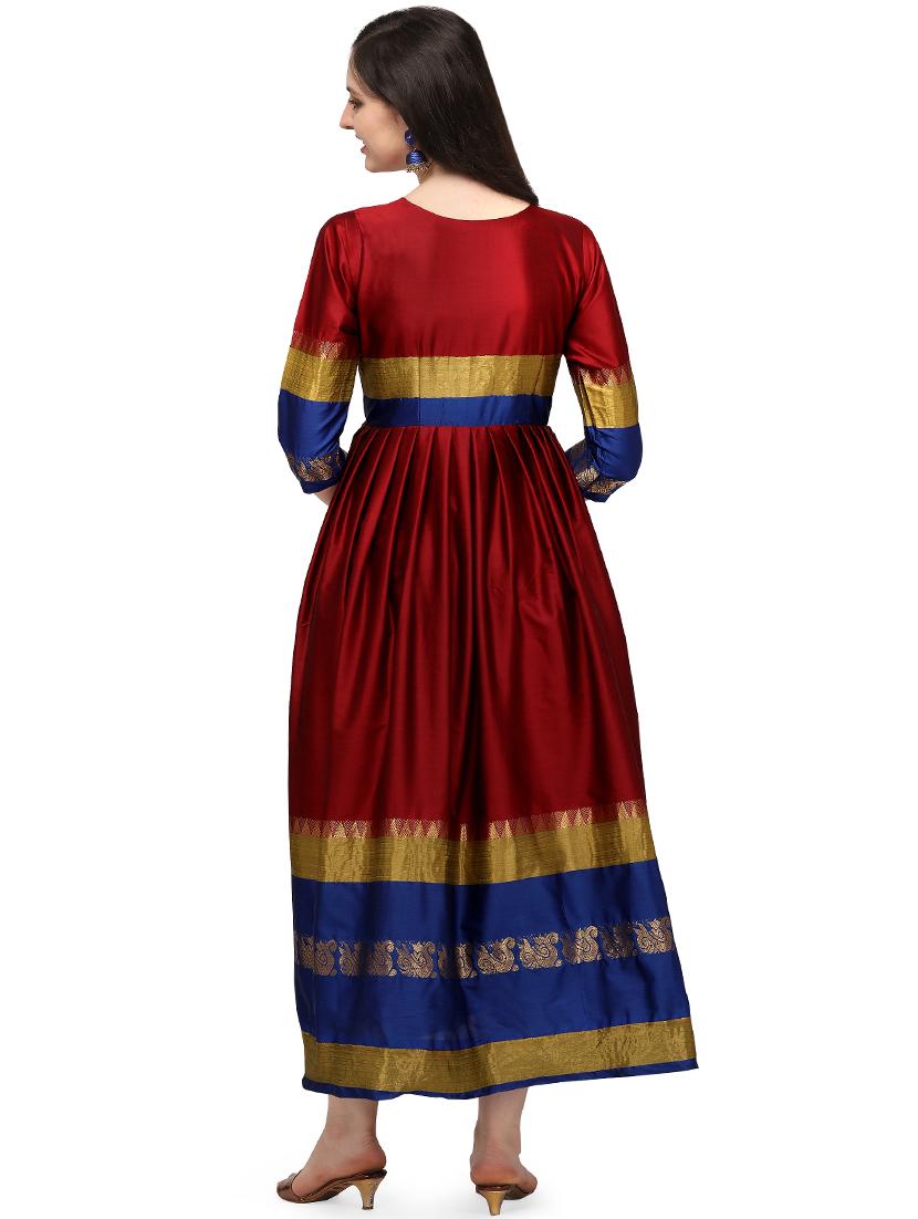 zari work a-line gown - 17916765 - Standard Image - 2
