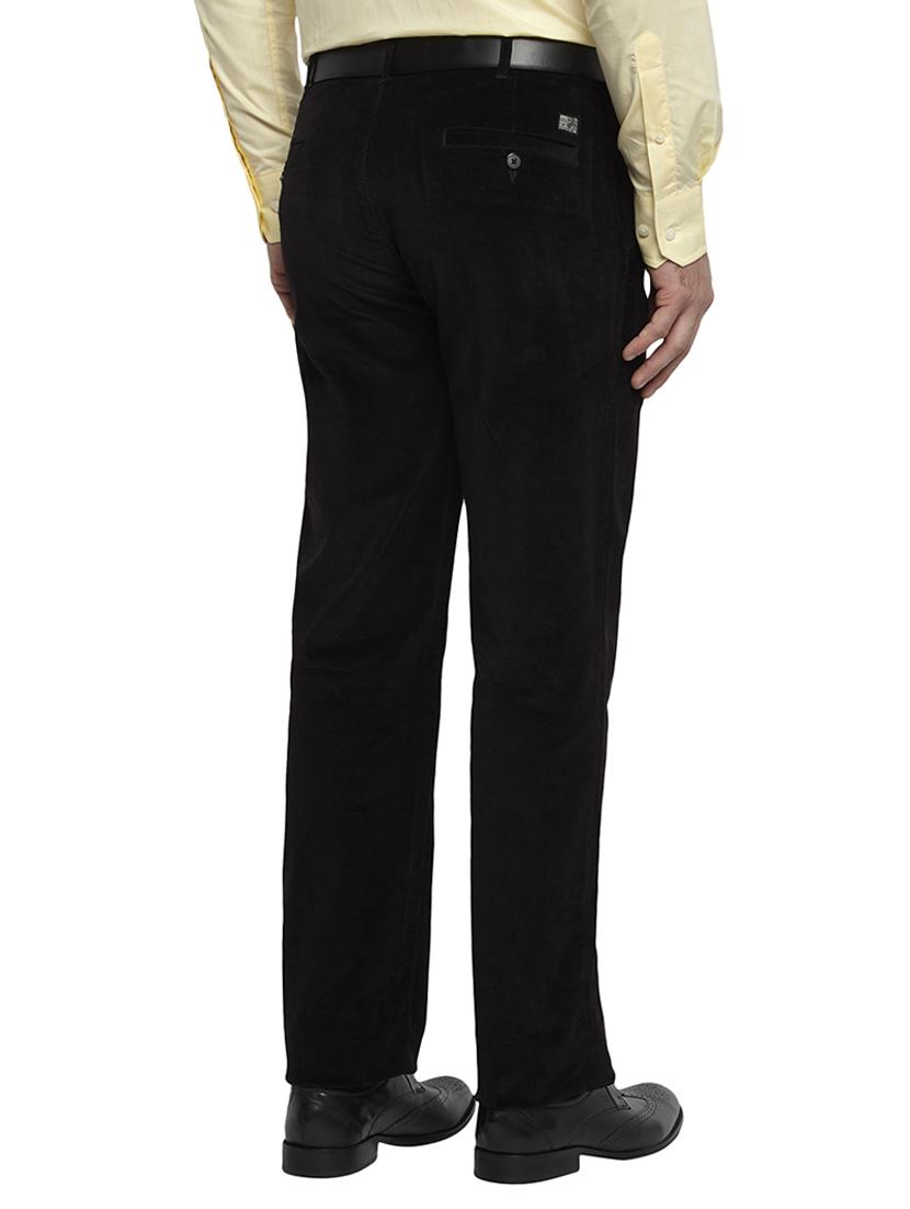 brown solid corduroy casual trouser - 17916880 - Standard Image - 2