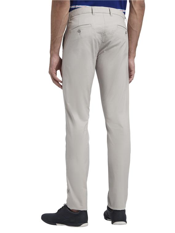 grey textured flat front casual trouser - 17916923 - Standard Image - 2