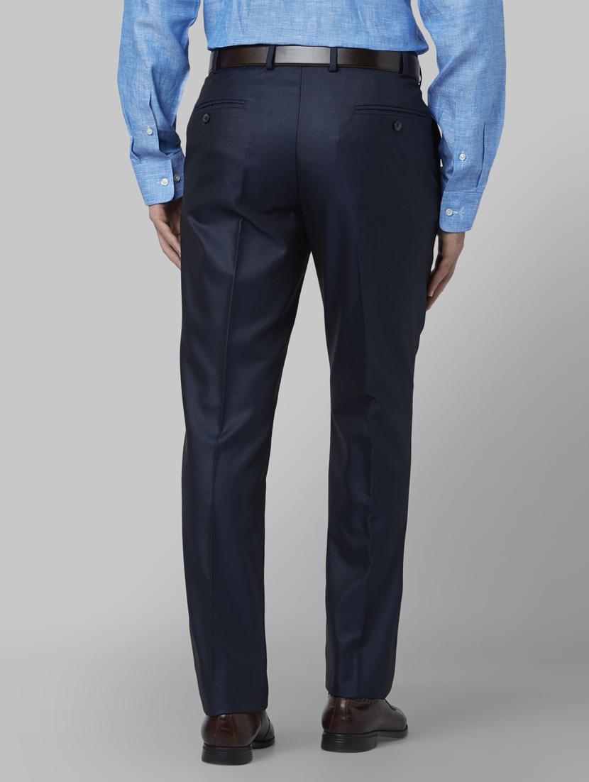 blue checkered flat front formal trouser - 17916948 - Standard Image - 2