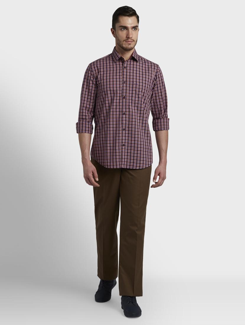 purple checkered casual shirt - 17917124 - Standard Image - 2