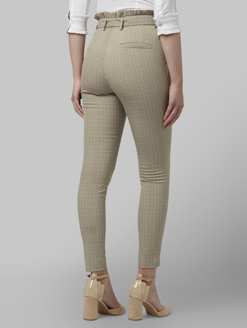 tie front checkered trouser - 17917444 - Standard Image - 2