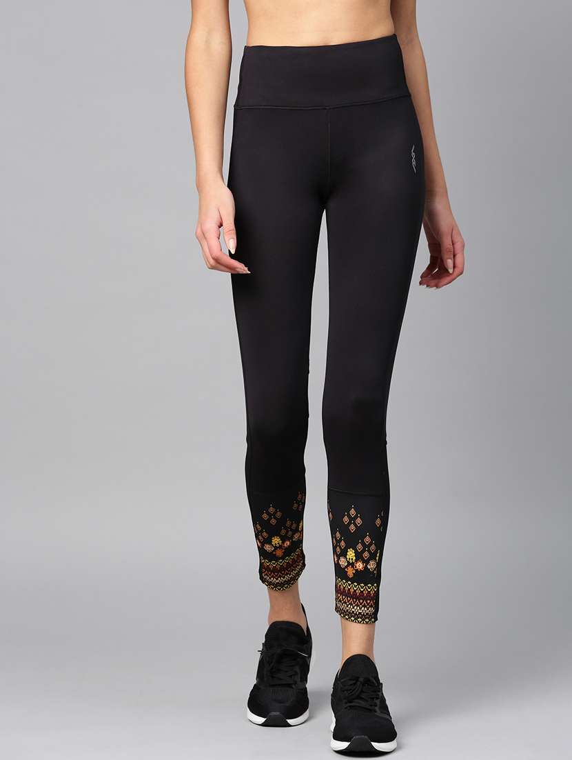 mid rise printed hem legging