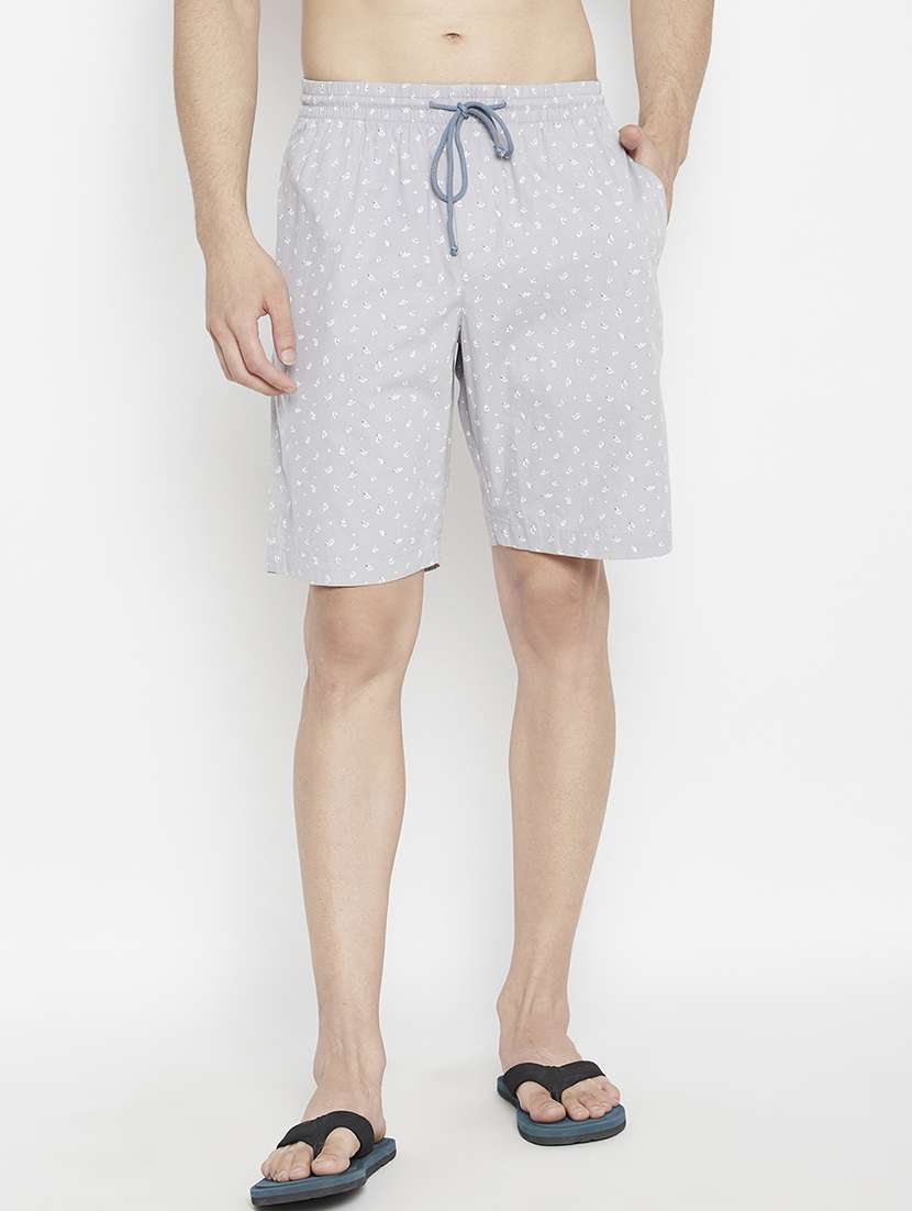 grey printed bermuda short