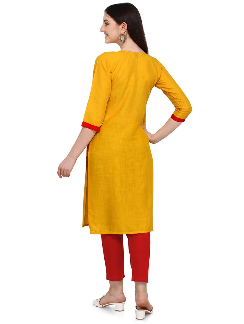 embroidered straight kurta - 17923175 - Standard Image - 2