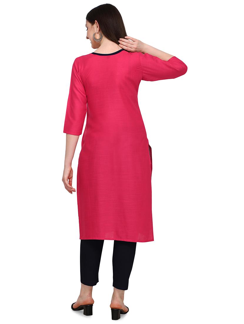 embroidered straight kurta - 17923177 - Standard Image - 2