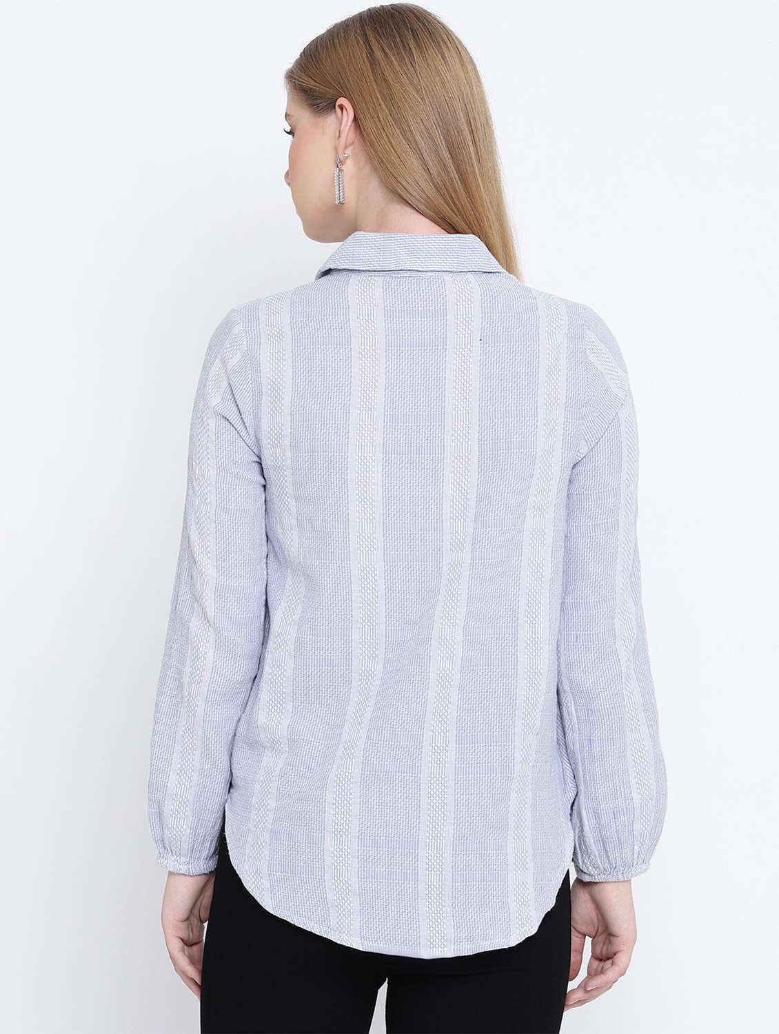 tie front striped shirt - 17923628 - Standard Image - 2