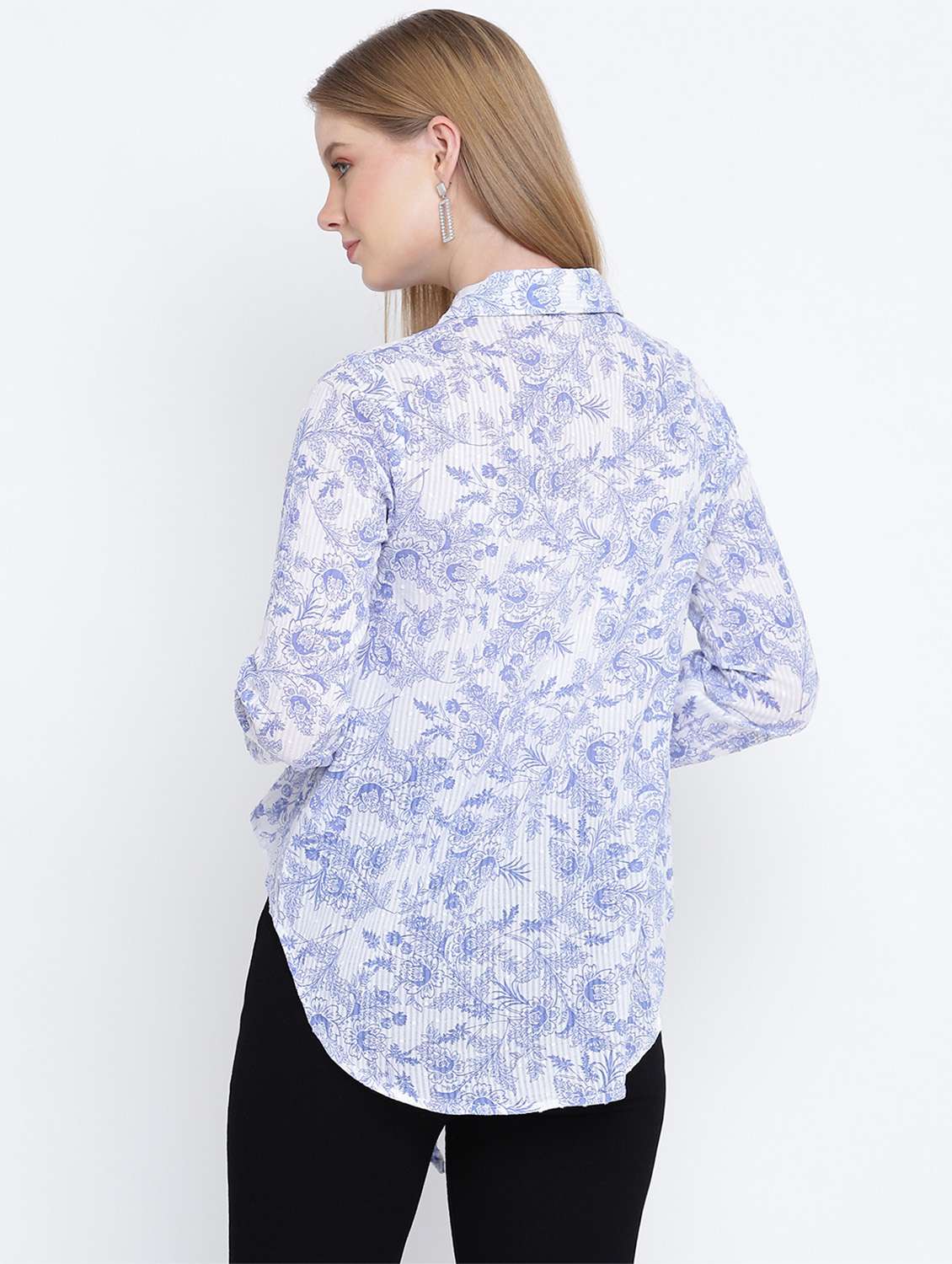 tie front floral shirt - 17923629 - Standard Image - 2