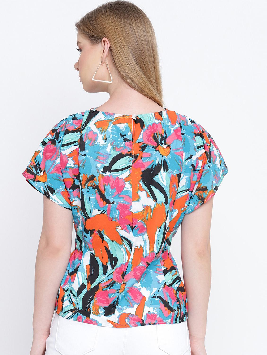round neck printed top - 17923630 - Standard Image - 2